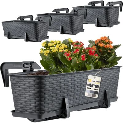 Kadax Maceta 60 cm - Macetero Moderno con Ratán Kadax Maceta 60 cm - Macetero Moderno con Ratán