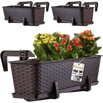 Maceta Colgante KADAX 60 cm - Efecto Ratán, Soporte Incluido Maceta Colgante KADAX 60 cm - Efecto Ratán, Soporte Incluido