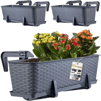 KADAX 60cm Rattan Look Hanging Planter - Balcony Garden Decor KADAX 60cm Rattan Look Hanging Planter - Balcony Garden Decor