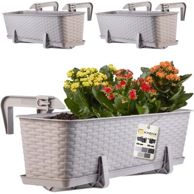 KADAX 60cm Caramel Balcony Box with Handles KADAX 60cm Caramel Balcony Box with Handles