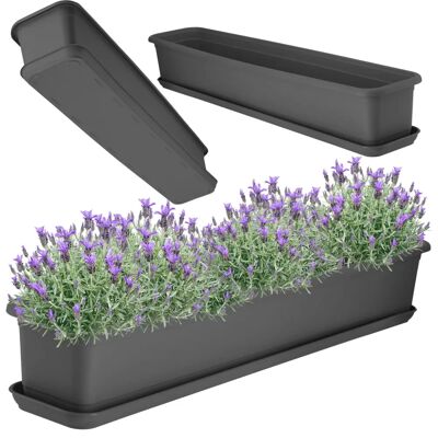 KADAX Balcony flower pot 80cm with stand anthracite - Flower Pot KADAX Balcony flower pot 80cm with stand anthracite - Flower Pot