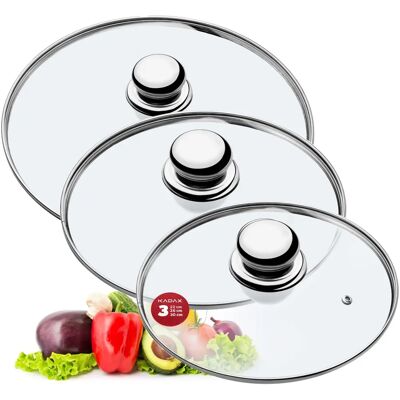 KADAX Glass Lid Set 22/26/30cm - Glass Lid Set KADAX Glass Lid Set 22/26/30cm - Glass Lid Set