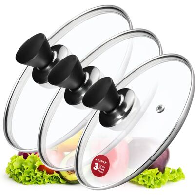 KADAX Zestaw szklanych pokrywek 22/26/30cm - Zestaw szklanych pokrywek KADAX Zestaw szklanych pokrywek 22/26/30cm - Zestaw szklanych pokrywek