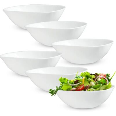 KADAX 6x Salad Bowl 19cm Glass Bowl For Soup Snacks Set White - Salad Bowl KADAX 6x Salad Bowl 19cm Glass Bowl For Soup Snacks Set White - Salad Bowl