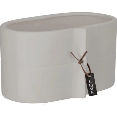 KADAX Ceramic Flower Pot - Grey - Indoor Plant Cover KADAX Ceramic Flower Pot - Grey - Indoor Plant Cover