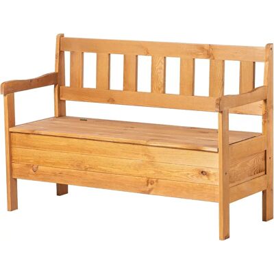 Kadax drewniana ławka ogrodowa - 120cm, z pojemnikiem, klasyczny design Kadax drewniana ławka ogrodowa - 120cm, z pojemnikiem, klasyczny design