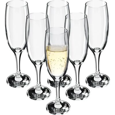KADAX Champagne Glasses Set of 6 - 220ml Durable Transparent KADAX Champagne Glasses Set of 6 - 220ml Durable Transparent