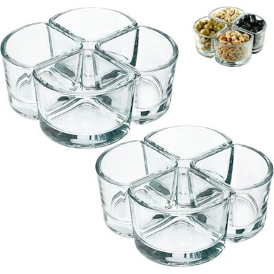 KADAX Glass Salad Bowls Set 8 pcs - Snack & Dip Containers KADAX Glass Salad Bowls Set 8 pcs - Snack & Dip Containers