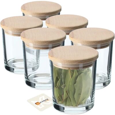 KADAX 6x Glass Containers 245ml for Food Spices Set KADAX 6x Glass Containers 245ml for Food Spices Set