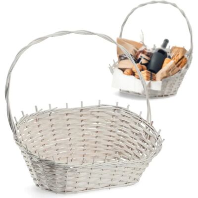 Kadax - Cesta de regalo de mimbre grande blanca - Cesta Kadax - Cesta de regalo de mimbre grande blanca - Cesta
