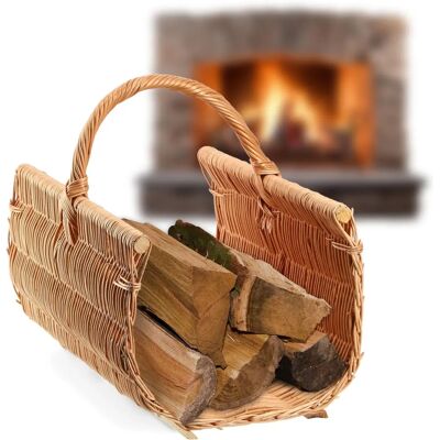 Cesta de mimbre KADAX para leña - Rústica, Alta calidad, Ecológica Cesta de mimbre KADAX para leña - Rústica, Alta calidad, Ecológica
