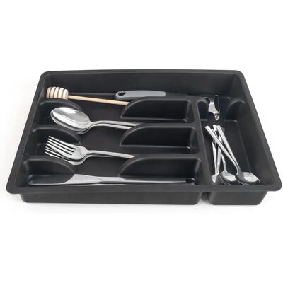 KADAX Plastic Drawer Insert Kitchen Organizer - Black - Drawer Organizer KADAX Plastic Drawer Insert Kitchen Organizer - Black - Drawer Organizer