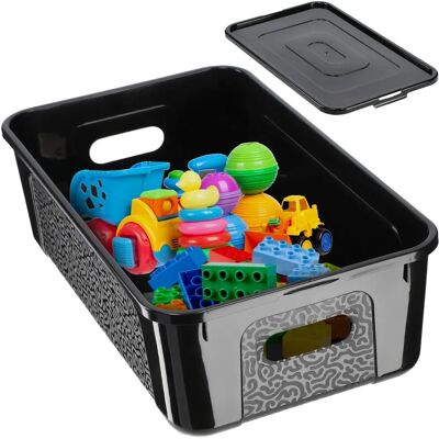 KADAX Kunststoffbehälter 5L mit Deckel Schwarz Abschließbare Box Box Organizer KADAX Kunststoffbehälter 5L mit Deckel Schwarz Abschließbare Box Box Organizer