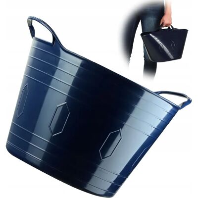 Kadax - Flexible Laundry Basket - Navy Blue - 15 L - Basket Kadax - Flexible Laundry Basket - Navy Blue - 15 L - Basket