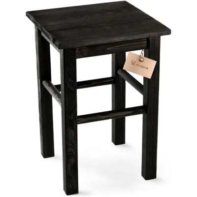 KADAX Black Wooden Kitchen Stool 43.5cm Stable Durable KADAX Black Wooden Kitchen Stool 43.5cm Stable Durable