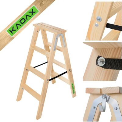 Kadax - WOOD-LADDER - 3-8 szczebli - 81-220 cm - Drabina Kadax - WOOD-LADDER - 3-8 szczebli - 81-220 cm - Drabina