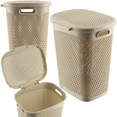 KADAX Large Laundry Basket Beige - 55L Storage Bin KADAX Large Laundry Basket Beige - 55L Storage Bin