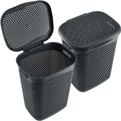 KADAX Laundry Basket with Lid - 55L Grey KADAX Laundry Basket with Lid - 55L Grey