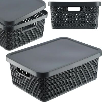 KADAX Storage Basket with Lid - 12L Organizer Container KADAX Storage Basket with Lid - 12L Organizer Container