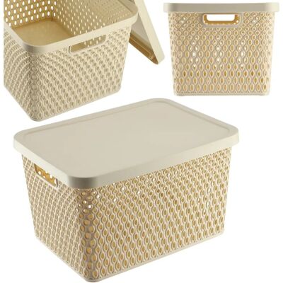 Kadax Storage Basket with Lid - Rectangular Container 18L Kadax Storage Basket with Lid - Rectangular Container 18L