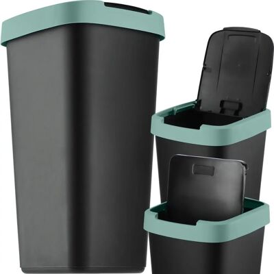 KADAX Pesmes Waste Segregation Bin - 25L, Black/White - Waste Type KADAX Pesmes Waste Segregation Bin - 25L, Black/White - Waste Type