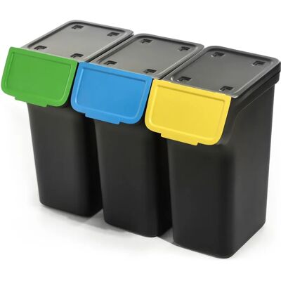 KADAX 3x Cubos de basura 25L - Contenedores para clasificación KADAX 3x Cubos de basura 25L - Contenedores para clasificación