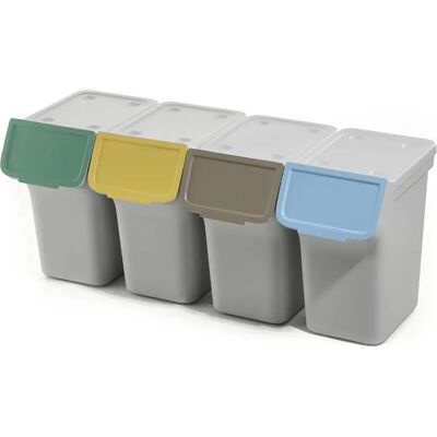 Kadax - Cubo de basura con tapa, de plástico, para clasificar residuos, rectangular - 20L Kadax - Cubo de basura con tapa, de plástico, para clasificar residuos, rectangular - 20L