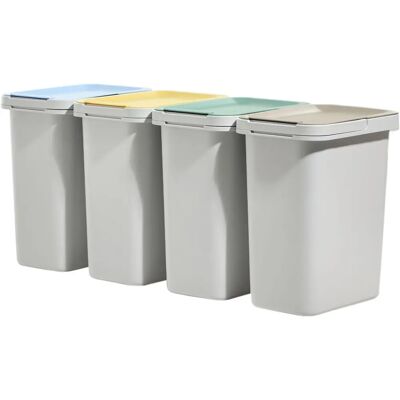 KADAX 4x Poubelles - Conteneur de tri 12L avec support de montage - Publicité KADAX 4x Poubelles - Conteneur de tri 12L avec support de montage - Publicité