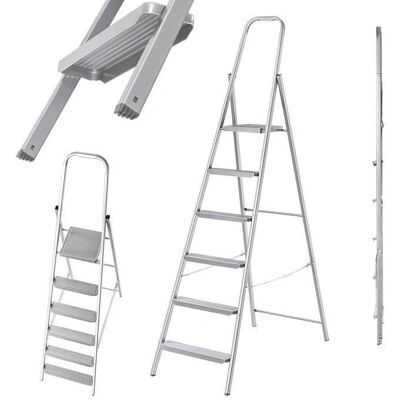 Kadax Steel Ladder - 6 Steps - Safe Foldable Home Accessory Kadax Steel Ladder - 6 Steps - Safe Foldable Home Accessory