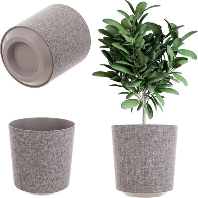 Kadax Plastic Cover Flower Pot 25cm Gray - Flower Pot Kadax Plastic Cover Flower Pot 25cm Gray - Flower Pot
