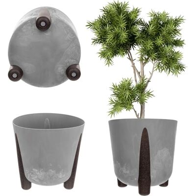 Kadax Gray 21cm Plant Pot with Legs - Modern Design Kadax Gray 21cm Plant Pot with Legs - Modern Design