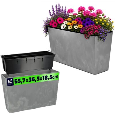 Kadax Macetero Alto Support Flores - 19x56cm Gris Kadax Macetero Alto Support Flores - 19x56cm Gris