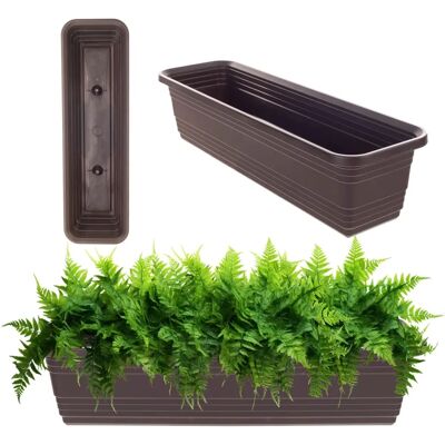 Kadax Mocha Balcony Planter - 60cm Modern Garden Box Kadax Mocha Balcony Planter - 60cm Modern Garden Box