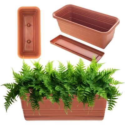 KADAX Balcony Flower Pot Box with Brick Stand KADAX Balcony Flower Pot Box with Brick Stand