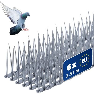 KADAX 6x Anti-Bird Spikes Stainless Steel High 2.91m Safe - Bird Spikes KADAX 6x Anti-Bird Spikes Stainless Steel High 2.91m Safe - Bird Spikes