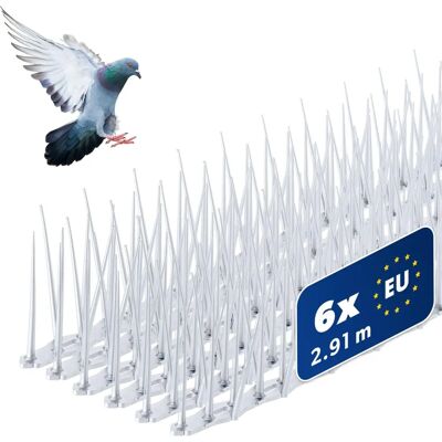 KADAX 6x Anti-Bird Spikes Stainless Steel High 2.91m Safe - Bird Spikes KADAX 6x Anti-Bird Spikes Stainless Steel High 2.91m Safe - Bird Spikes