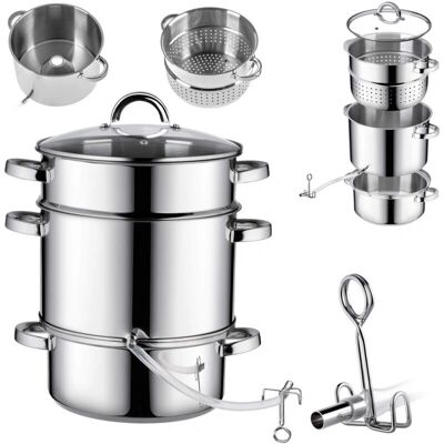 Kadax Stainless Steel 8L Vapor Juicer Pot - 3in1 for Gas & Induction Kadax Stainless Steel 8L Vapor Juicer Pot - 3in1 for Gas & Induction