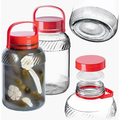 KADAX Glass Jar 5L with Screw Cap Handle for Fermentation - Jar KADAX Glass Jar 5L with Screw Cap Handle for Fermentation - Jar