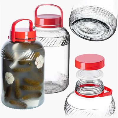KADAX Glass Jar 8L with Screw Cap & Handle - Fermentation KADAX Glass Jar 8L with Screw Cap & Handle - Fermentation