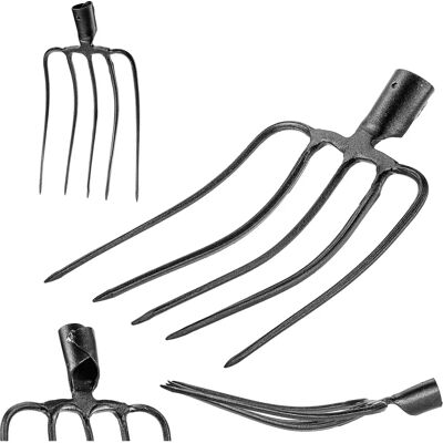 KADAX 5-tine garden fork - Steel, No Handle, Durable KADAX 5-tine garden fork - Steel, No Handle, Durable