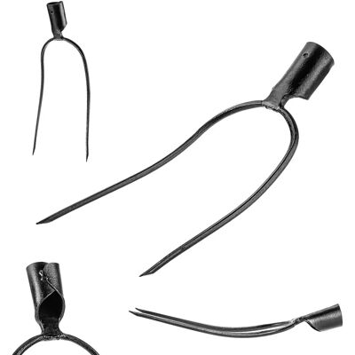 Kadax Garden Fork - 2 Tine Steel Hand Tool for Hay, Manure - Garden Tool Kadax Garden Fork - 2 Tine Steel Hand Tool for Hay, Manure - Garden Tool