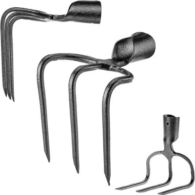 KADAX Compact Fertilizer Hooks - 3 Tine, Durable Steel, Multiple Sizes - Fertilizer Hooks KADAX Compact Fertilizer Hooks - 3 Tine, Durable Steel, Multiple Sizes - Fertilizer Hooks