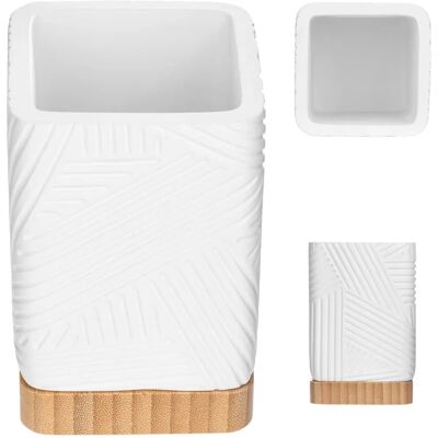Organisateur de salle de bain carré KADAX - Bambou Blanc - Publicité Organisateur de salle de bain carré KADAX - Bambou Blanc - Publicité