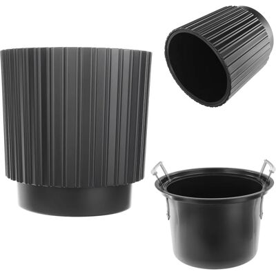 Kadax - Decorative Flower Pot with Insert - 40cm - Black Kadax - Decorative Flower Pot with Insert - 40cm - Black