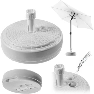 KADAX Parasol Base - 39cm Round White - Garden Umbrella Support KADAX Parasol Base - 39cm Round White - Garden Umbrella Support