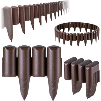 KADAX Garden Edging Fence - Brown Plastic - 2.5m KADAX Garden Edging Fence - Brown Plastic - 2.5m