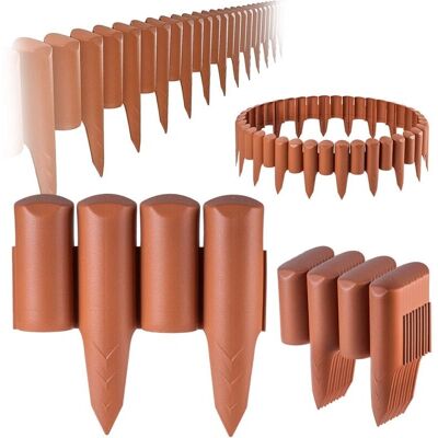 KADAX Garden Fence - 2.5m Terracotta Plastic Edging KADAX Garden Fence - 2.5m Terracotta Plastic Edging