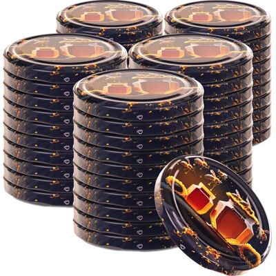 KADAX Metal lids for Virbo jars 50pcs fi 82mm honey black KADAX Metal lids for Virbo jars 50pcs fi 82mm honey black