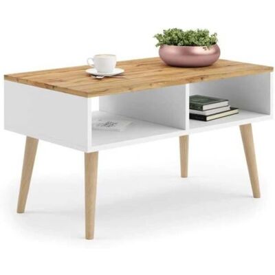 Stolik kawowy Viking Choice Scandinawski - biały brąz - 90x50x55 cm Stolik kawowy Viking Choice Scandinawski - biały brąz - 90x50x55 cm