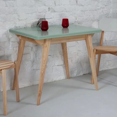 Table extensible Ragaba, gain de place, bois FSC, rangement intégré - Publicité Table extensible Ragaba, gain de place, bois FSC, rangement intégré - Publicité